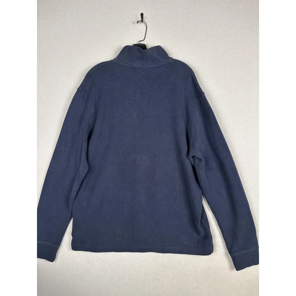 Polo Ralph Lauren Sweater Mens Large Blue 1/4 Zip Mock Neck Knit Pullover Logo